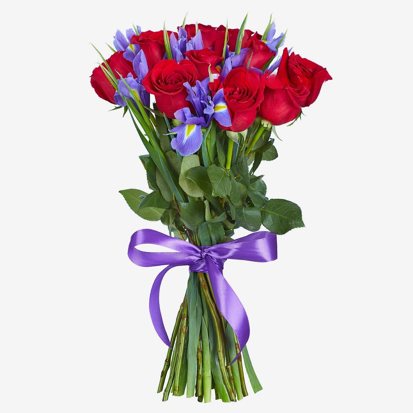 Rozen en Irissen Boeket